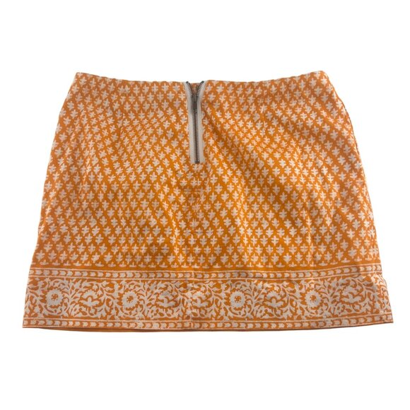 J. Crew Stretch Skirt Women's size 10 Orange with Pockets - Picture 7 of 7